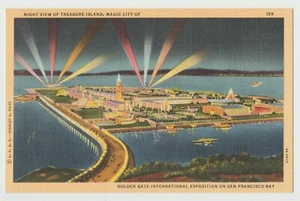 California, San Francisco, World's Fair, Night view Treasure Island. - Picture 1 of 2
