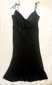 J JiLL- brand: Lined Silk Sleeveless Cocktail Party Elegant Midi Dress: Black 14 - Picture 1 of 2