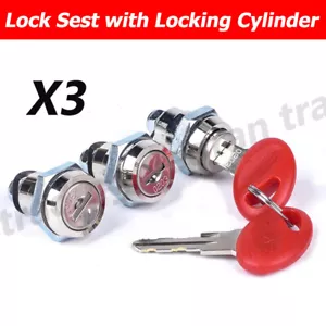 Shad Lock Set with 3 × Locking Cylinder for Shad Top Case SH23 - SH48 SH39 SH34 - Picture 1 of 6
