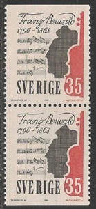 Sweden #775 (A179) VF MNH PAIR - 1968 35o Franz Berwald, Violin and His Music - Picture 1 of 1