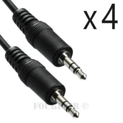 4 Pack Lot - 12ft 1/8" 3.5mm Audio Headphone Male Stereo Cable M/M MP3 Aux PC - Image 1 of 2