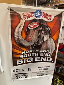 VINTAGE RINGLING BROS. LARGE ELEPHANT NORTH END, SOUTH END, BIG END 25"X37" - Picture 1 of 1