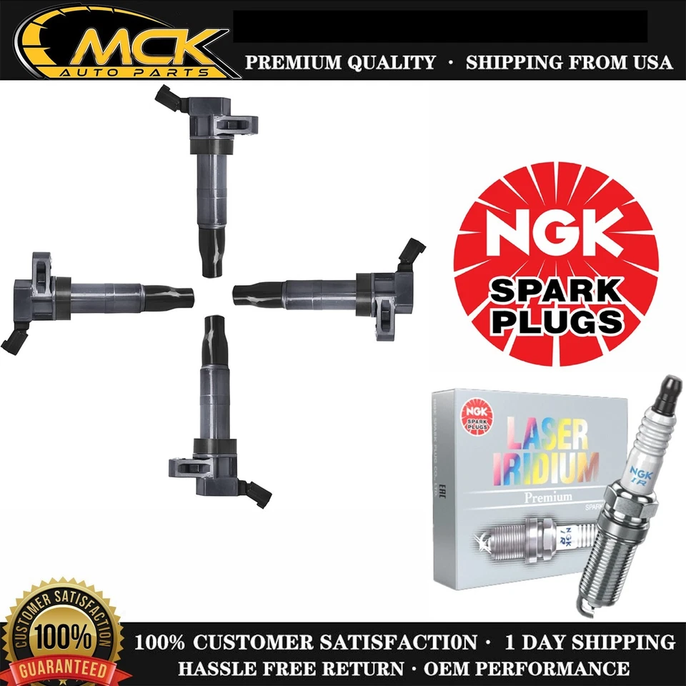 4x Bobina de encendido y 4x Bujía NGK para Hyundai Santa Fe Sport Kia Optima 2.0L Foto 1 de 4