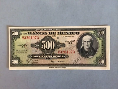 BILLETE DE 500 PESOS MÉXICO 1978 SERIE MORELOS CDD Foto 1 de 2
