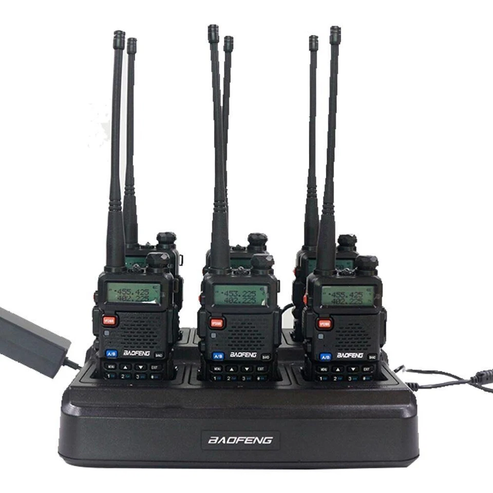 BAOFENG 6 Way Desk Charger Base Plug Adapter Rapid Power Supply for UV-5R F8 LOT - Image 1 of 4