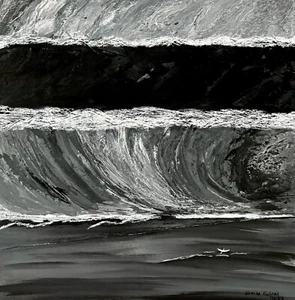 “ Glacier “ Ice Wall Alaska Painting Abstract Expressionism COA - Picture 1 of 2