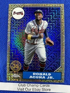 2022 #T87C-74 Ronald Acuna Jr Topps Chrome Baseball 35th Anniversary Mojo Braves - Picture 1 of 2