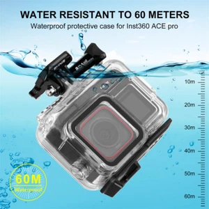 60M Tauchen Wasserdichtes Schutzgehäuse Zubehör für Insta360 ACE Pro Kamera - Bild 1 von 10