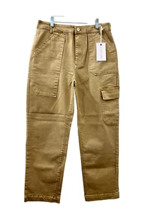 RISEN Women's High Rise Cargo Boyfriend Jeans Sand Size 11 / 30W - Picture 1 of 6