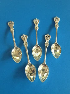 SET OF FIVE ANTIQUE TOWLE 925 STERLING SILVER OLD COLONIAL PATTERN TEASPOON 1895 - Picture 1 of 1