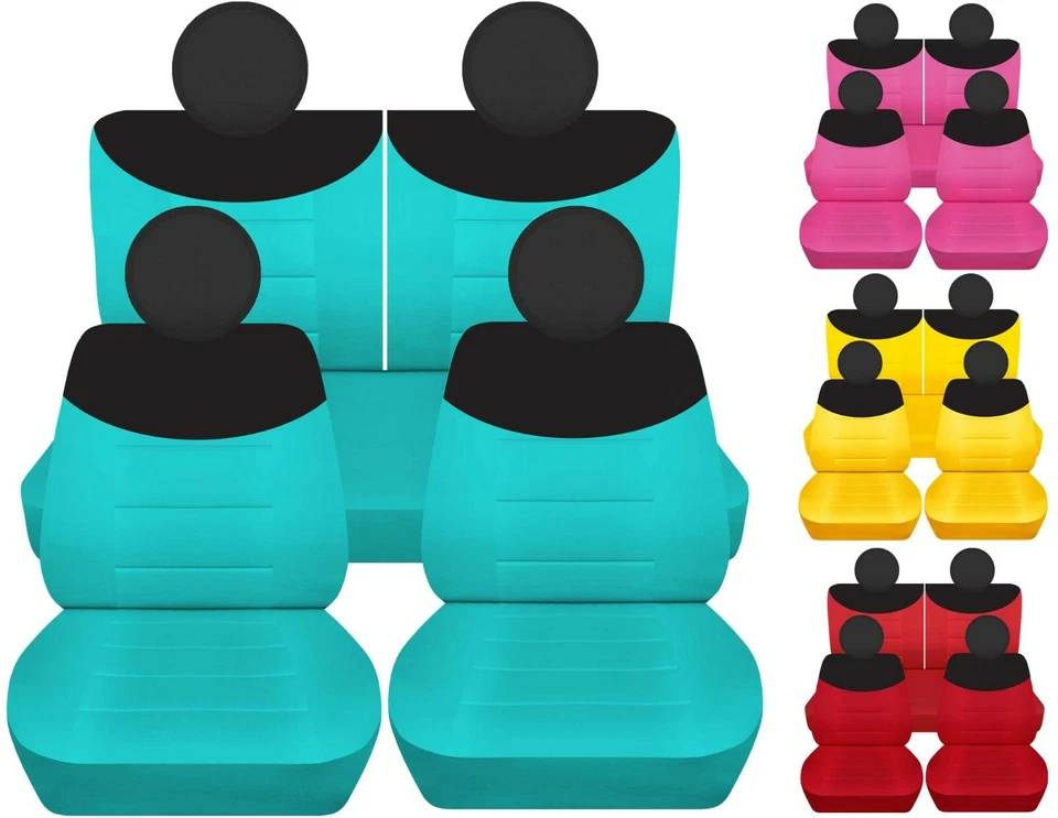 Fundas de asiento de coche delanteras y traseras para Fiat 500 Abarth, salón, pop 09-19 14 colores Foto 1 de 1