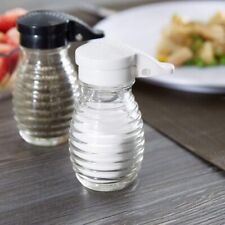 Moisture Proof Beehive Salt and Pepper Shakers | Black and White Hinged Flip Top