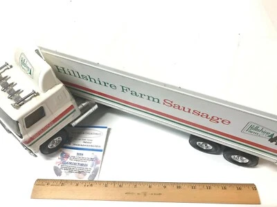 Vintage ERTL 18-wheeler Semi-Tractor Trailer Hillshire Farm Sausage Advertising  - Image 1 of 4