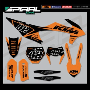 Custom MX Graphics Kit Factory Blackout Orange KTM SX SXF 125 250 350 450 2019 - Picture 1 of 5