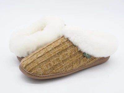 Zapatilla de mujer Cloud Nine 11 piel de oveja crochet castaño marrón interior casa  Foto 1 de 4