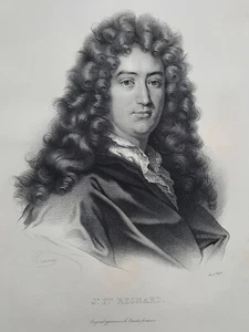 Jean Francois Regnard Ritratto Litografia Maurin Delpech 52x33cm XIX - Bild 1 von 2