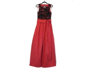 NUEVO SIN ETIQUETAS Vestido de Pelota Eliza J Embellecido Ilusión Rojo y Negro Talla 12 - Imagen 1 de 1