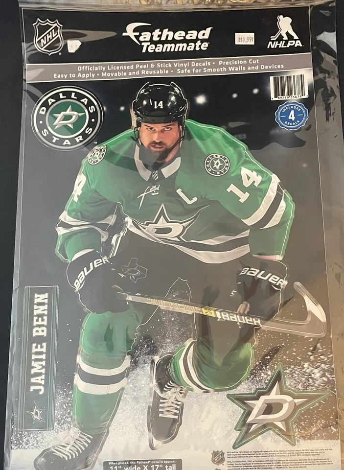 Estrellas de Dallas.  Juego Jamie Benn Fathead.  Nuevo.  Nunca abierto. Foto 1 de 1