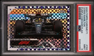 2023 Chrome Formula 1 F1 Purple Checker Flag /199 Lewis Hamilton PSA 10 POP 1 ! - Picture 1 of 3