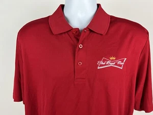 Budweiser The Bud Man Poloshirt extra groß XL rot bestickt Polyester - Bild 1 von 4