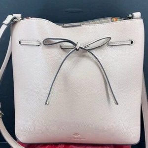 Nanette Lepore Rosa Kieselleder Crossbody Bucket Schulter Umhängetasche Handtasche - Bild 1 von 16