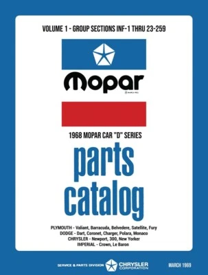 Catálogo de piezas de carrocería y chasis Chrysler 1968 - texto e ilustraciones Foto 1 de 4