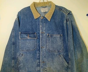 Polo Ralph Lauren vintage retrò salopette camionista denim giacca velluto a coste colletto taglia L - Foto 1 di 16
