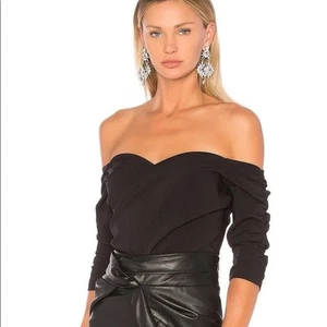 NBD Bryant Off the Shoulder 3/4 Sleeved Ruched Bodysuit S NWT - Picture 1 of 10