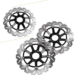 2x Left & Right Front Brake Disc Rotor Fit Honda CBR1100XX 1997-1998 Black - Picture 1 of 6