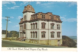 Fourth Ward School Virginia City Nevada Historic Second Empire Postcard - Picture 1 of 2