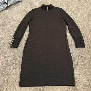 St. Gray Mock Neck Santana Knit Long Sleeve Dress Size 6 Read And See All Photo! - Picture 1 of 11