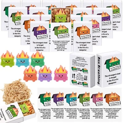 24 juegos de adornos de contenedor de basura de resina de apoyo emocional con tarjetas inspiradoras Foto 1 de 4