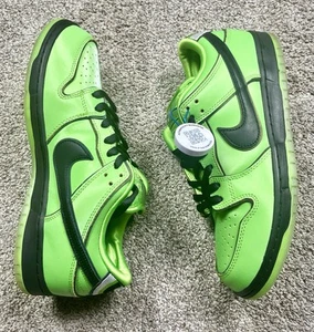 Nike SB Dunk Low Pro x Powerpuff Girls Buttercup FZ8319-300 Green Men’s Size 9.5 - Picture 1 of 6