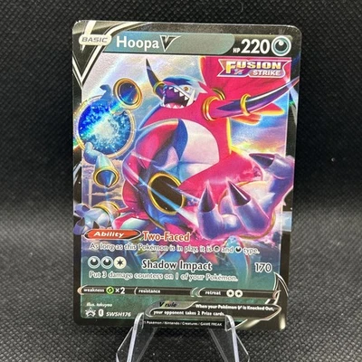 Pokémon TCG Hoopa V SWSH Black Star Promo Holo Card SWSH176 Sword & Shield NM - Image 1 of 2