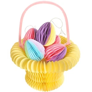 6 Pcs Easter Hanging Eggs Ornaments Basket Honeycomb Centerpieces Magnetic Ea... - Picture 1 of 7