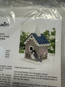 NEW Mary Maxim Plastic Canvas Birdhouse Tissue Box Cover Kit #17326 - Picture 1 of 6