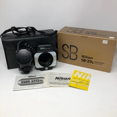 PERFEITO ESTADO Nikon SB-29s Speedlight anel luz macro flash caixa papéis estojo câmera vintage - Imagem 1 de 4