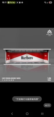 1/64 1:64 Scale Marlboro Garage with LED Light  Hot Wheels/ Tomica/ MiniGT Brock - image 1 of 2