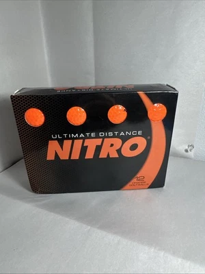 GOLF BALLS NITRO ULTIMATE DISTANCE ORANGE 12 NEW SEALED IN BOX - Image 1 of 3