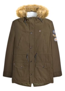 Parka uomo Lambretta kaki carnaby scooter con cappuccio mod classico distintivo ska-6252 - Foto 1 di 11