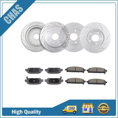 Front And Rear Brake Ceramic Pads & Rotors Kit For 2004-2017 Nissan Quest SLT - Image 1 of 4
