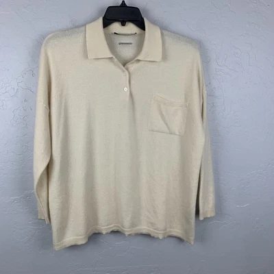 Suéter Polo Zara Tejido Mujer Pequeño Crema 100% Cachemira Cuello Foto 1 de 4