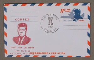 MayfairStamps US FDC 1965 Illinois John F Kennedy Chicago COMPEX First Day Aerog - Picture 1 of 2