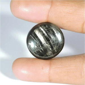 Meravigliosa pietra preziosa cabochon rotonda naturale iperstene 35,20 ct a441 - Foto 1 di 5