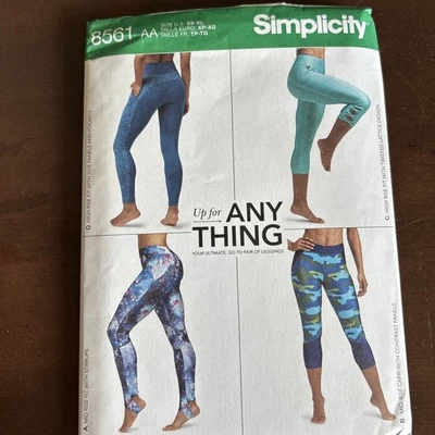 Simplicity Pattern 8561 Misses Knit Leggings Length And Seam Variations Sz Xs-XL - Image 1 of 3