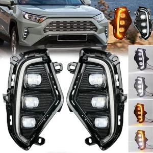 Bumper LED Daytime Running Light Turn Signal Fog Lamp For Toyota RAV4 2019-2021 - Picture 1 of 15