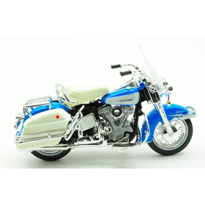 HARLEY DAVIDSON FLH ELECTRA GLIDE 1966 LIGHT BLUE 1:18 Maisto Moto Modellino Nuo - Immagine 1 di 2