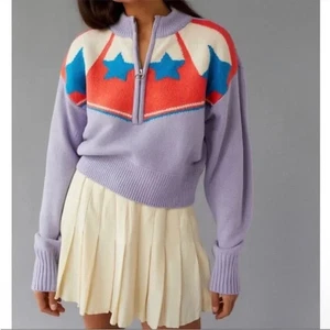 Urban Outfitters x BDG Jesse Media Cremallera - Estrellas Lavanda Pequeñas - Imagen 1 de 11