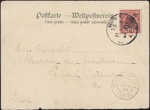 CHINA, 1902. Tarjeta publicitaria Norddeutscher Lloyd Mi 3 II, Sarthe, Francia - Imagen 1 de 1