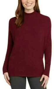 Matty M Size L Mock Neck Burgundy Knit Long Dolman Sleeve Top Sweater Women's - Picture 1 of 11